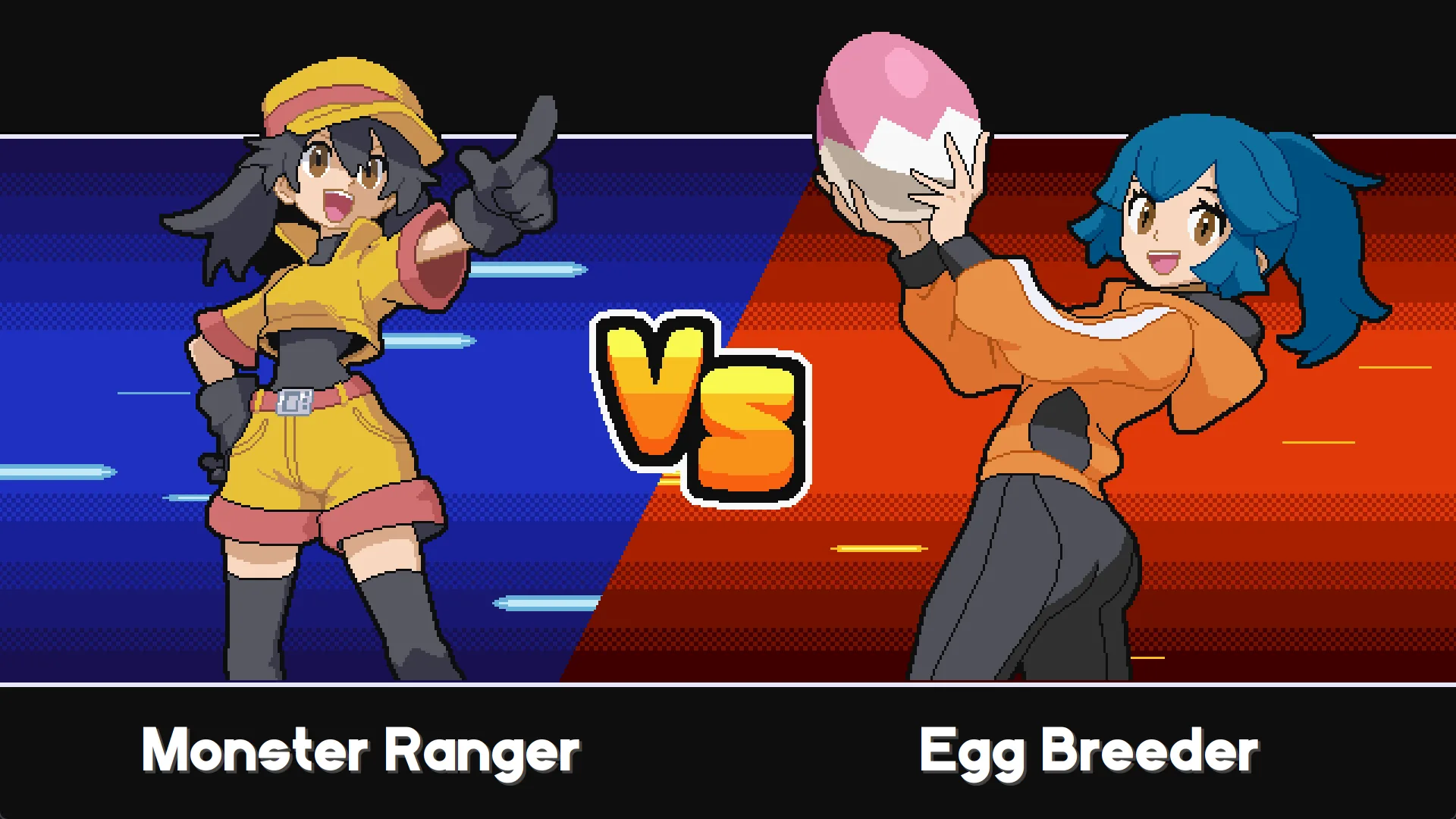 Trainer select art from Batomon Showdown, official 1920 by 1080 screenshot.